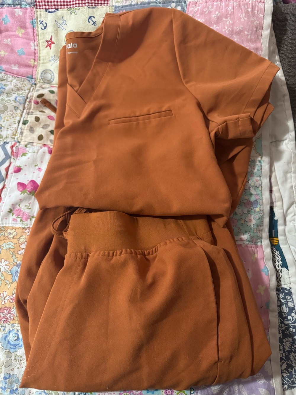 Women's Rust Track Jogger Pants and one pocket top by Mandala